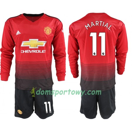 Koszulka Manchester United MARTIAL 11 Dziecięcy Domowe Koszulki Piłkarskie 2018-2019 Długi Rękaw